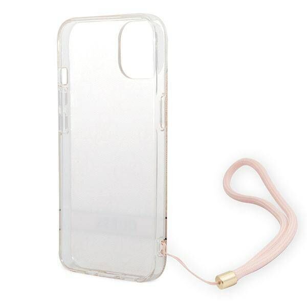 Original Case IPHONE 14 PLUS Guess Hardcase 4G Print Strap (GUOHCP14MH4STP) pink 3666339093884