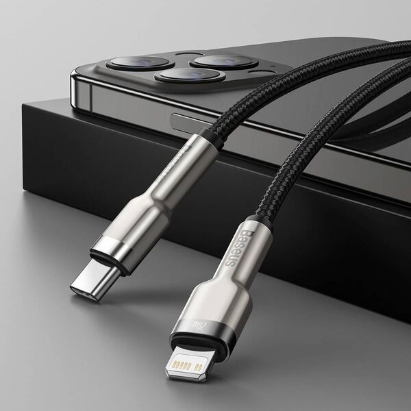 USB-C cable for Lightning Baseus Cafule, PD, 20W, 2m (black) 6953156202108