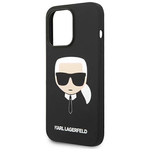 Original Case IPHONE 14 PRO MAX Karl Lagerfeld Hardcase Silicone Karl`s Head (KLHCP14XSLKHBK) black 3666339085438