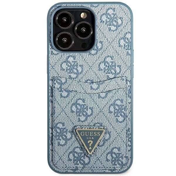 Case IPHONE 13 PRO Guess Hardcase 4G Triangle Logo Cardslot (GUHCP13LP4TPB) blue 3666339047788