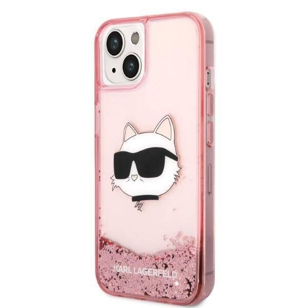 Original Case IPHONE 14 PLUS Karl Lagerfeld Hardcase Glitter Choupette Head (KLHCP14MLNCHCP) pink 3666339086978