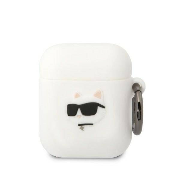 Case APPLE AIRPODS Karl Lagerfeld Silicone Choupette Head 3D white 3666339087920