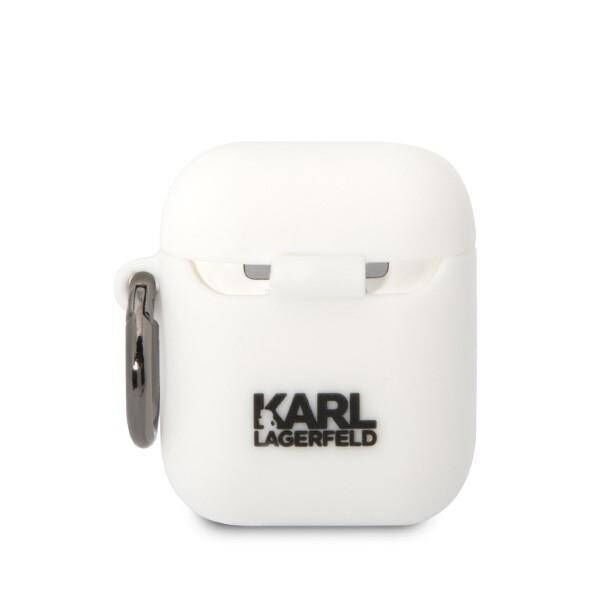 Case APPLE AIRPODS Karl Lagerfeld Silicone Choupette Head 3D white 3666339087920