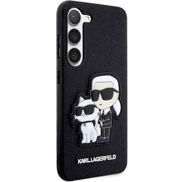 Original Case SAMSUNG GALAXY S23+ Karl Lagerfeld Hardcase Saffiano Karl & Choupette (KLHCS23MSANKCPK) black 3666339114732