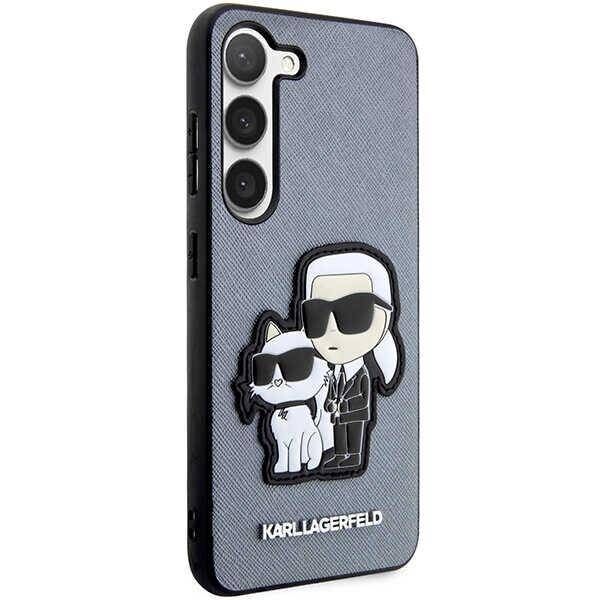 Original Case SAMSUNG GALAXY S23 Karl Lagerfeld Hardcase Saffiano Karl & Choupette (KLHCS23SSANKCPG) gray 3666339117887