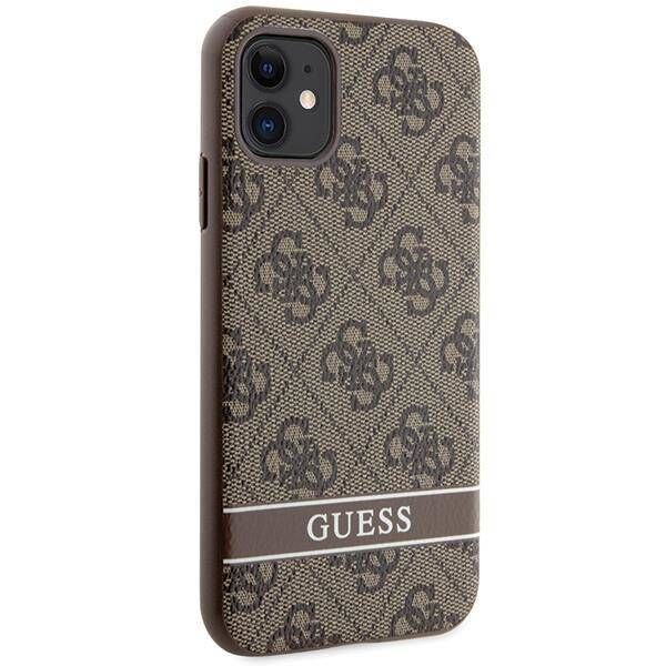 Original Case IPHONE 11 / XR Guess Hardcase 4G Stripe (GUHCN61P4SNW) brown 3666339170110