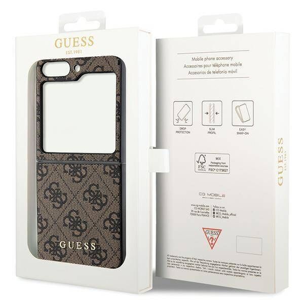 Original Case SAMSUNG GALAXY Z FLIP 5 Guess Hardcase 4G Charms Collection (GUHCZF5GF4GBR) brown 3666339171957