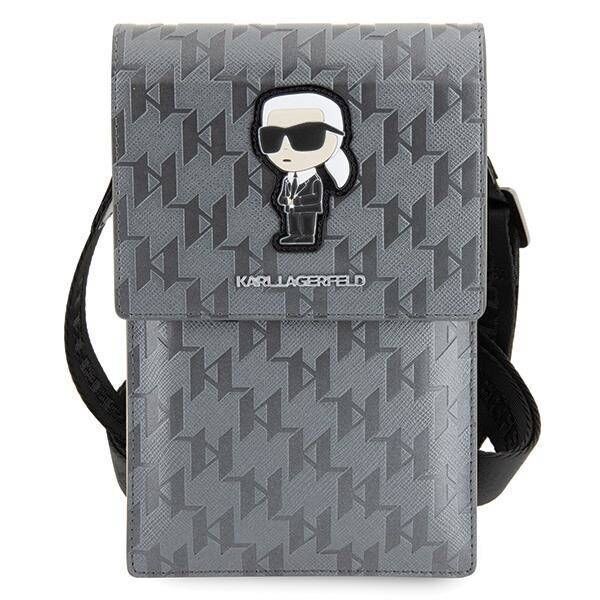 Bag Karl Lagerfeld Saffiano Monogram Ikonik (KLWBSAKHPKG) silver 3666339170615