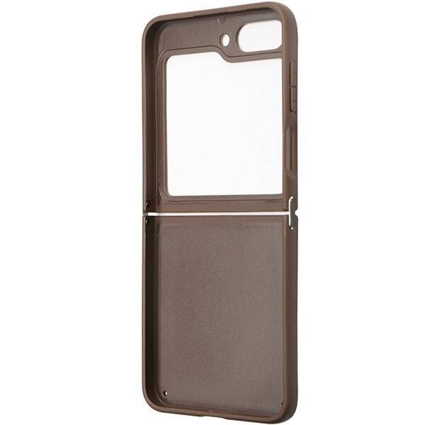 Original Case SAMSUNG GALAXY Z FLIP 5 Guess Hardcase Leather 4G Triangle Strass (GUHCZF5P4TDPW) brown 3666339173913