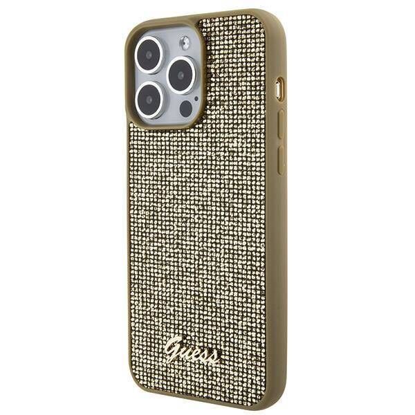 Original Case APPLE IPHONE 15 PRO MAX Guess Hardcase Disco Metal Script (GUHCP15XPMSDGSD) gold 3666339173609