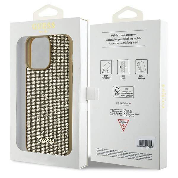 Original Case APPLE IPHONE 15 PRO MAX Guess Hardcase Disco Metal Script (GUHCP15XPMSDGSD) gold 3666339173609