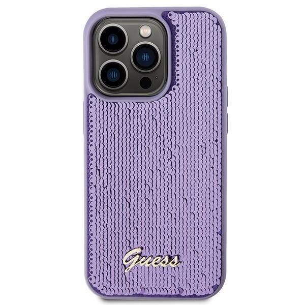 Original Case APPLE IPHONE 15 PRO MAX Guess Hardcase Sequin Script Metal (GUHCP15XPSFDGSU) purple 3666339176259