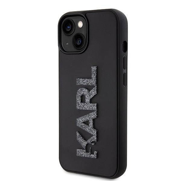 Original Case APPLE IPHONE 15 PLUS Karl Lagerfeld Hardcase 3D Rubber Glitter Logo (KLHCP15M3DMBKCK) black 3666339166601