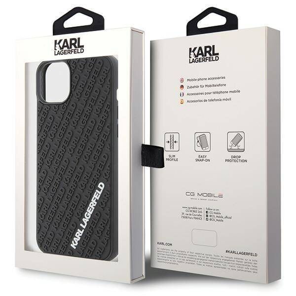 Original Case APPLE IPHONE 15 PLUS Karl Lagerfeld Hardcase 3D Rubber Multi Logo (KLHCP15M3DMKRLK) black 3666339164324