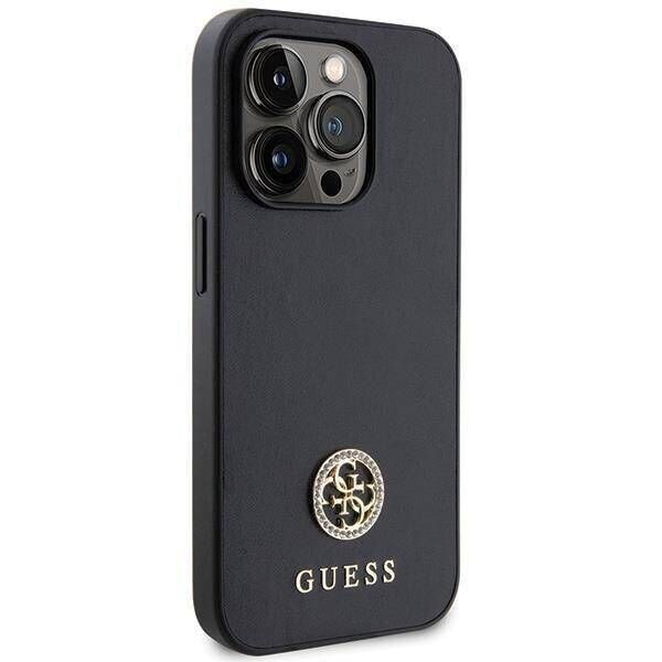 Original Case APPLE IPHONE 15 PRO Guess Hardcase Strass Metal Logo (GUHCP15LPS4DGPK) black 3666339150747