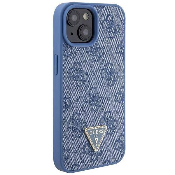 Original Case APPLE IPHONE 15 Guess Hardcase Leather 4G Triangle Strass (GUHCP15SP4TDPB) blue 3666339146528