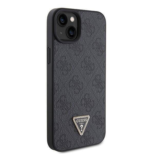 Original Case APPLE IPHONE 15 Guess Hardcase Leather 4G Diamond Triangle (GUHCP15SP4TDPK) black 3666339146245