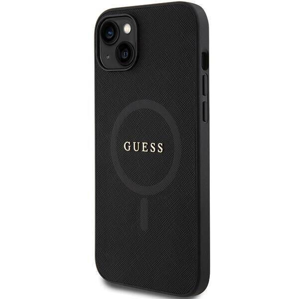 Original Case APPLE IPHONE 15 Guess Hardcase Saffiano MagSafe (GUHMP15SPSAHMCK) black 3666339155766