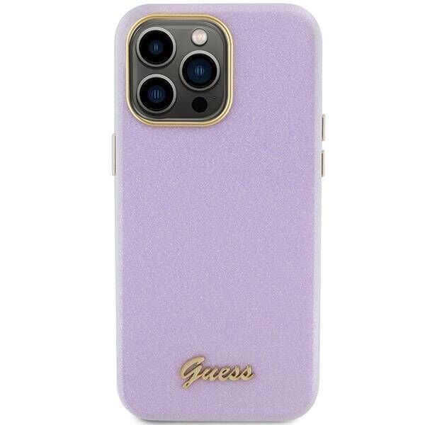 Original Case APPLE IPHONE 15 PRO MAX Guess Hardcase Glitter Glossy Script (GUHCP15XPGMCSL) purple 3666339155377