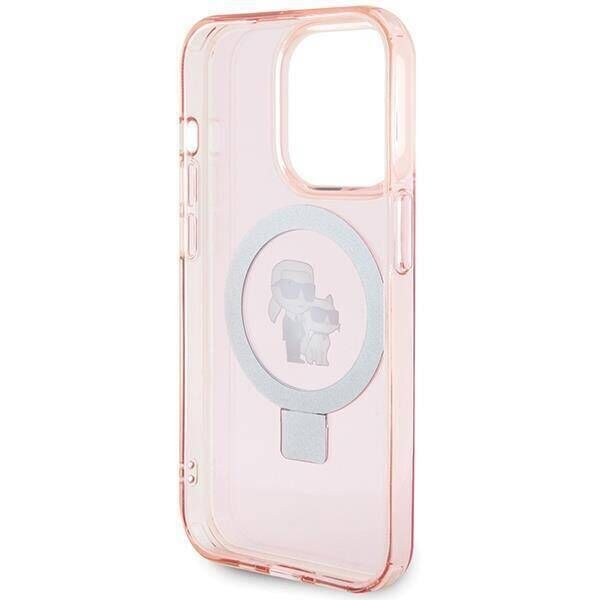 Original Case APPLE IPHONE 15 PRO MAX Karl Lagerfeld Hardcase Ring Stand Karl&Choupettte MagSafe (KLHMP15XHMRSKCP) pink 3666339169022