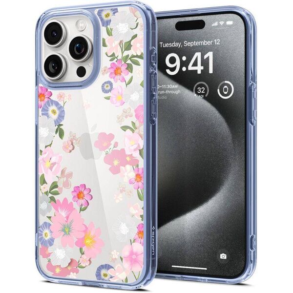 Case APPLE IPHONE 15 PRO Spigen Ultra Hybrid Crystal (Blossom) pattern 8809896749152