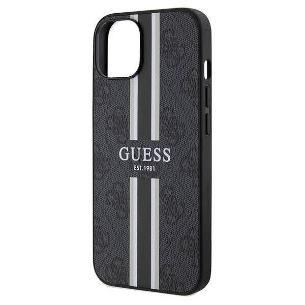 Original Case IPHONE 13 / 14 / 15 Guess Hardcase 4G Printed Stripes MagSafe (GUHMP15SP4RPSK) black 3666339209711