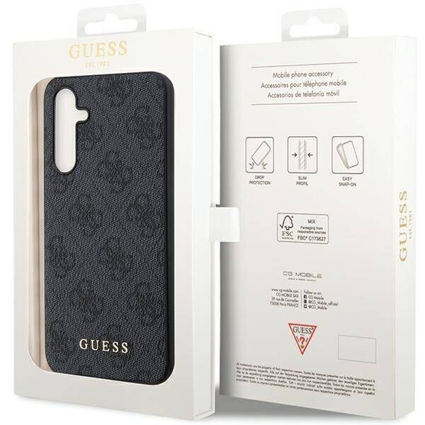 Original Case SAMSUNG GALAXY S23 FE Guess Hard Case 4G Metal Gold Logo (GUHCS23FEG4GFGR) gray 3666339218614