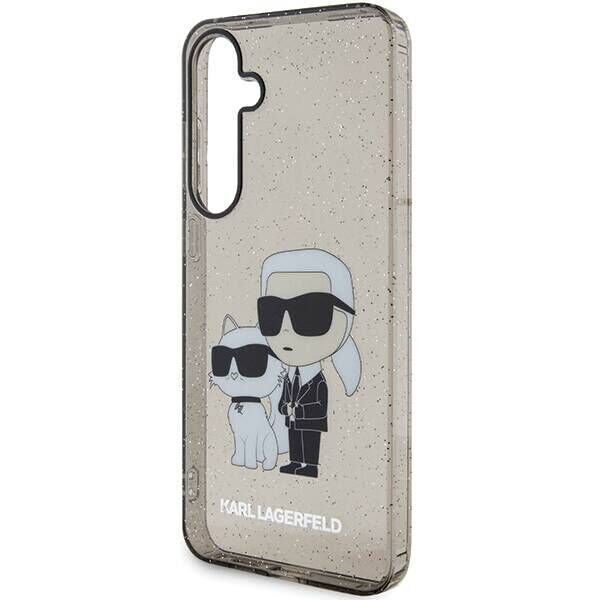 Original Case SAMSUNG GALAXY S24 Karl Lagerfeld Hardcase Glitter Karl&Choupette (KLHCS24SHNKCTGK) black 3666339242381