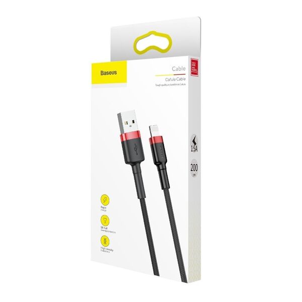 Baseus Cafule USB Lightning Cable 2,4A 0,5m (Red+Black) 6953156274945