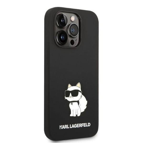 Case IPHONE 14 PRO MAX Karl Lagerfeld Hardcase Silicone Choupette (KLHCP14XSNCHBCK) black 3666339086756