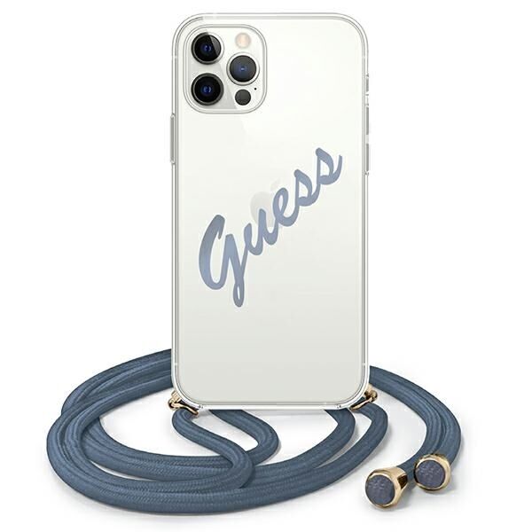 Guess GUHCP12LCRTVSBL iPhone 12 Pro Max 6.7&quot; blue/blue hardcase Script Vintage