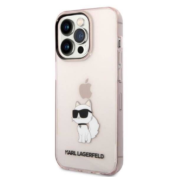 Original Case IPHONE 14 PRO MAX Karl Lagerfeld Hardcase Ikonik Choupette (KLHCP14XHNCHTCP) pink 3666339087197