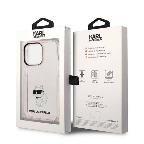 Original Case IPHONE 14 PRO MAX Karl Lagerfeld Hardcase Ikonik Choupette (KLHCP14XHNCHTCP) pink 3666339087197