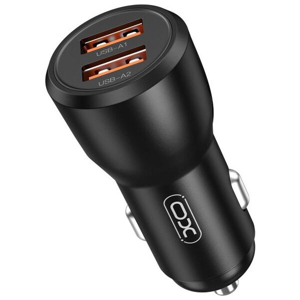 XO car charger CC55 30W 2x USB black 6920680840403