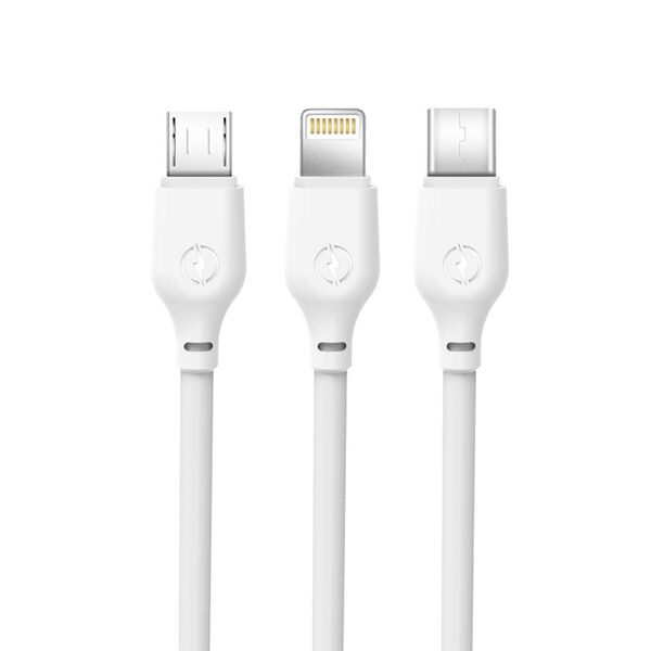 XO cable NB103 3in1 USB - Lightning + USB-C + microUSB 1,0 m 2,1A white 6920680862696