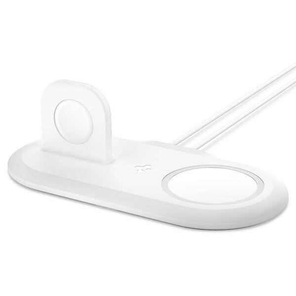 SPIGEN MAGFIT DUO APPLE MAGSAFE & APPLE WATCH CHARGER STAND WHITE 8809756645907