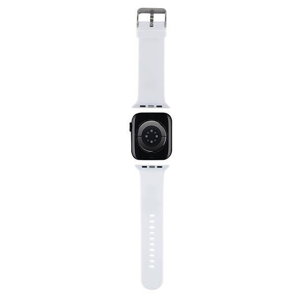 Strap for APPLE WATCH 4 / 5 / 6 / 7 / 8 / SE (38 / 40 / 41 MM) Karl Lagerfeld Strap 3D Rubber Karl Head (KLAWMSLKNH) white 3666339127398