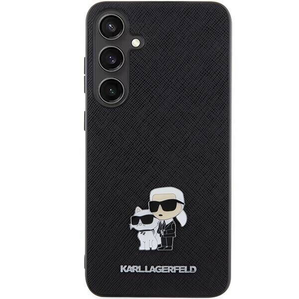 Original Case SAMSUNG GALAXY S24+ Karl Lagerfeld Hardcase Saffiano Karl & Choupette Metal Pin (KLHCS24MPSAKCMPK) black 3666339242039