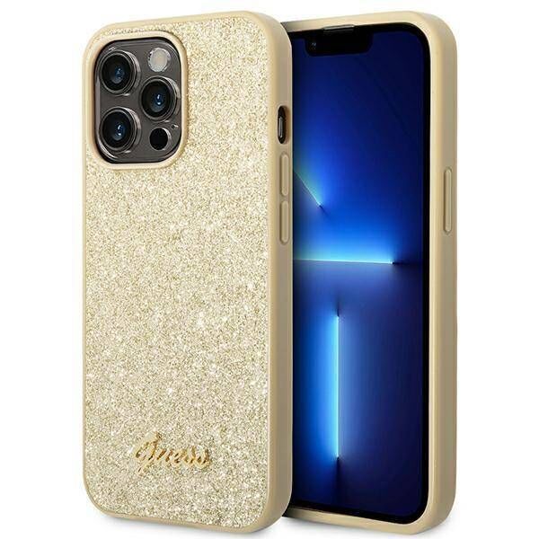 Original Case IPHONE 14 PRO MAX Guess Hard case Glitter Script gold 3666339065119