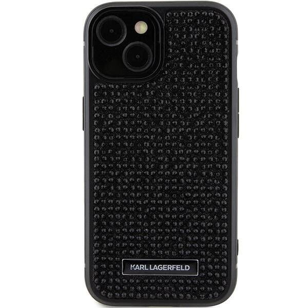 Original Case APPLE IPHONE 15 Karl Lagerfeld Hardcase Rhinestone Logo Metal Plate (KLHCP15SHDSPLK) black 3666339163112