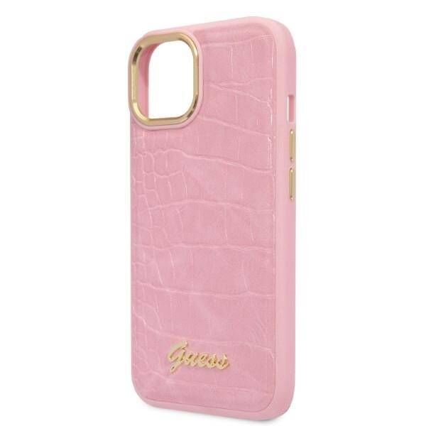 Original Case IPHONE 14 Guess Croco Collection (GUHCP14SHGCRHP) pink 3666339082925