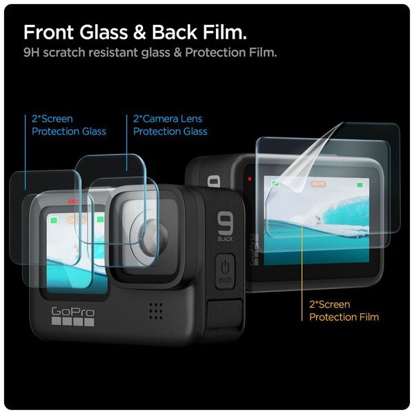 Spigen Folie pentru GoPro Hero 9/10/11/12 (set 6) - Spigen Glas.tR Slim - Clear 8809756648113 έως 12 άτοκες Δόσεις