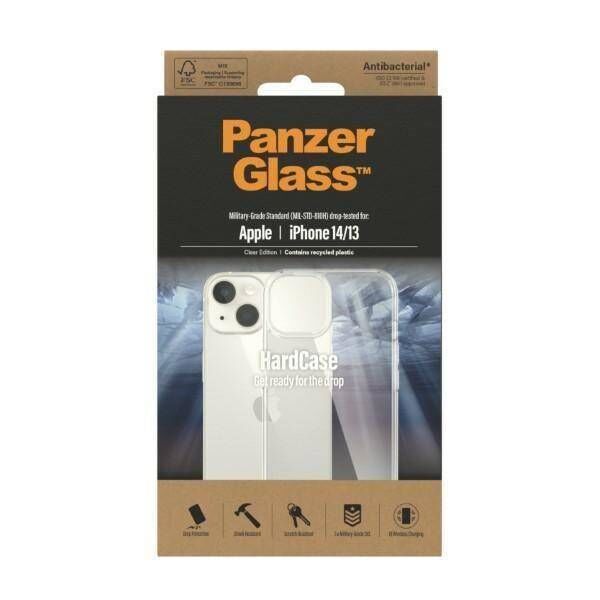 Case IPHONE 13 / 14 PanzerGlass HardCase Antibacterial Military (0401) Grade Clear transparent 5711724004018