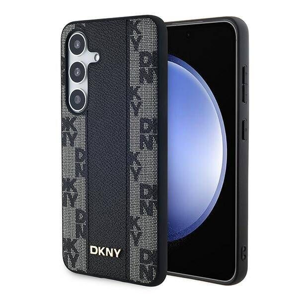 Original Case SAMSUNG GALAXY S24 DKNY Hardcase Leather Checkered Mono Pattern MagSafe (KLHCN61PQDSMGP) black 3666339276805