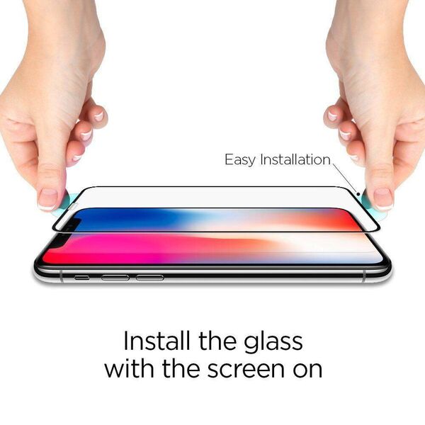 Tempered Glass IPHONE X / XS Spigen ALM Glass FC black 8809613767278