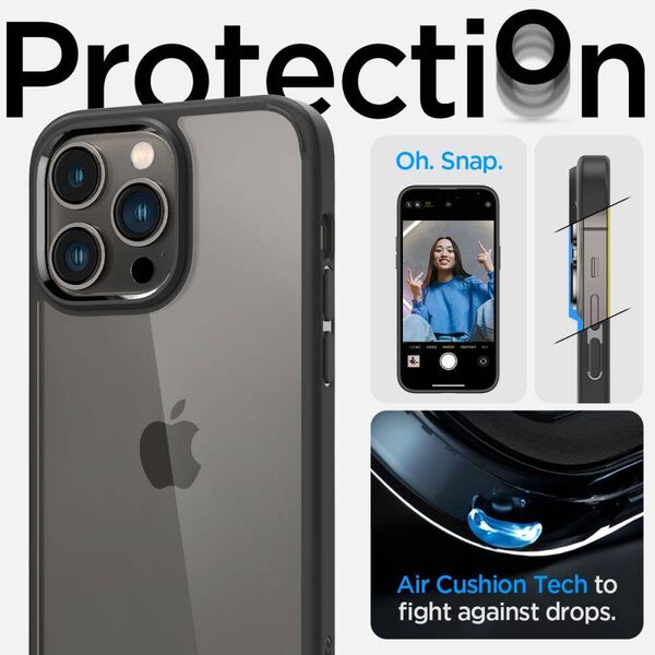 Case IPHONE 14 PRO MAX Spigen Ultra Hybrid Matte black 8809811863482