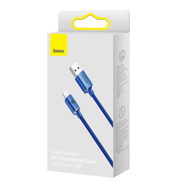 Baseus Crystal Shine cable USB to USB-C, 5A100W1.2m (blue) 6932172602819