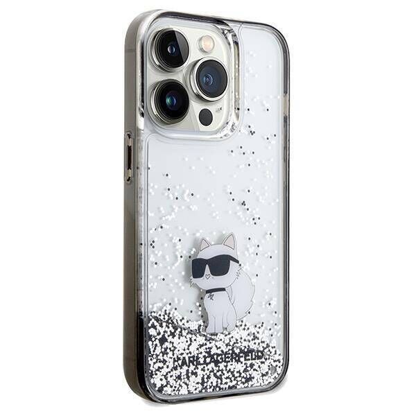 Original Case IPHONE 14 PRO MAX Karl Lagerfeld Hardcase Liquid Glitter Choupette (KLHCP14XLKCNSK) transparent 3666339164188