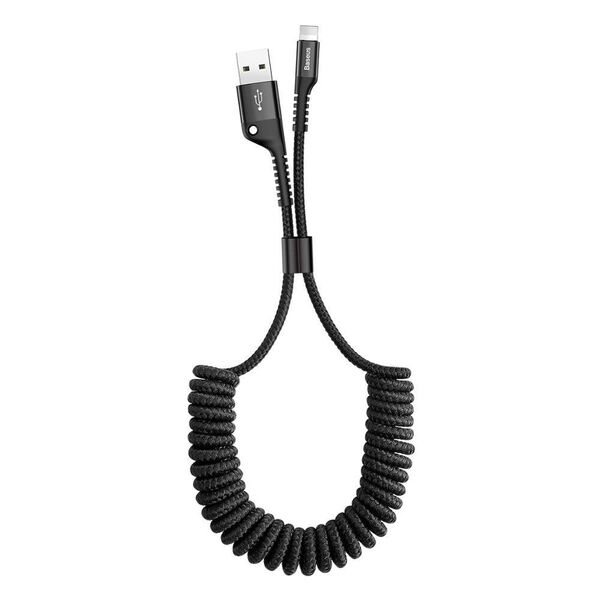 Baseus Spring-loaded cable Lightning 1m 2A (black) 6953156277397