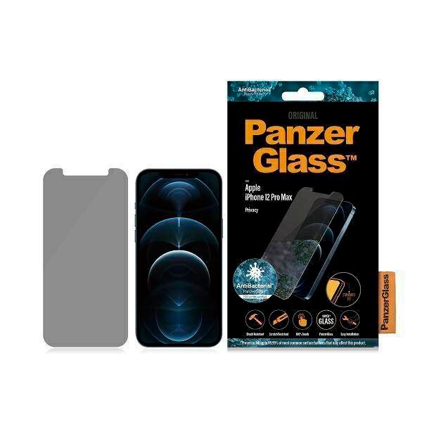 Tempered Glass IPHONE 12 PRO MAX PanzerGlass Standard Super+ Privacy Antibacterial 5711724127090